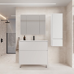 Style Line Тумба с раковиной Лима 90 Plus эмаль белая матовая – фотография-10